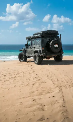 jeep on beach