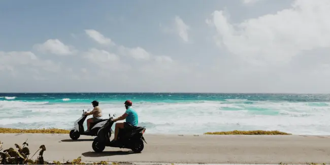 scooters by beach
